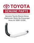 Genuine Toyota Sienna Venza Highlander Water By-passenger Hose #4 16281-31030 New. Price: $31.94.