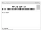 Genuine Bmw Gasket Set 11-42-8-591-461 New. Price: $38.51.