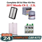 2017 Mazda CX-5 2.5L Complete Cabin, Air & Oil Filter Kit (0W-20) New. Price: $97.95.