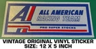 All American Racing Team Pro Super Stocks Vintage Original Decal Sticker - Nhra Used. Price: $12.75.
