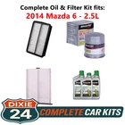 2014 Mazda 6 2.5L Complete Cabin, Air & Oil Filter Kit (0W-20) New. Price: $97.95.