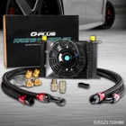 New 25 Row AN10 Universal Engine Oil Cooler Thermostat Adaptor Kit 7" Fixed Fan. Price: $139.87.