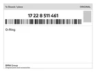 Genuine Bmw O-ring 17-22-8-511-461 New. Price: $13.09.