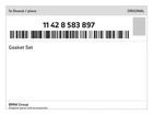 Genuine Bmw Gasket Set 11-42-8-583-897 New. Price: $38.51.
