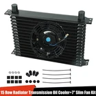 Universal Aluminum 15-ROW Radiator Transmission Oil Cooler + 7" Cooling Fan Kit New. Price: $58.99.